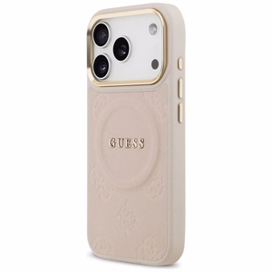 Guess Peony Hot Stamp Magnētiskais viedtālruņa apvalks iPhone 17 Pro - rozā