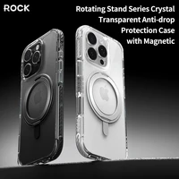 Rock Rotating Stand Crystal Series Magnētiskais Iphone 16 melns