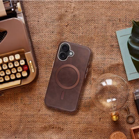 GENTLEMAN MAG COVER Viedtālruņa apvalks saderīgs ar MagSafe IPHONE 17 PRO MAX brūns