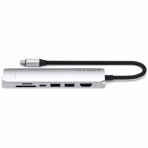 Adapteris HUB 7in1 USB C Satechi Slim ST-P7SS sudraba krāsā