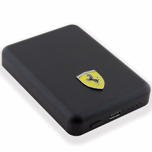 Внешний аккумулятор Ferrari Metal Logo MagSafe 15W 5000mAh - чёрный