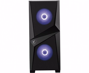 MSI MAG FORGE 100M vidēja torņa spēļu datora korpuss, melns, 2× 120 mm ARGB PWM ventilators, 1× 120 mm ventilators, ARGB Hub, Mystic Light Sync, rūdīts stikla panelis, ATX/mATX/mini-ITX