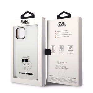 Karl Lagerfeld KLHMP14MSNCHBCH iPhone 14 Plus 6.7" balts silikona viedtālruņa apvalks Choupette, magnētiskais (MagSafe)
