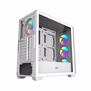 Darkflash DS900WS datora korpuss (balts) + 4 ARGB ventilatori