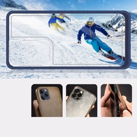 Caurspīdīgs 3in1 viedtālruņa apvalks Samsung Galaxy S22 Ultra rāmja gels zils