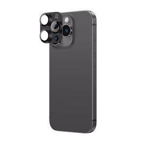 AmazingThing aviācijas klases sakausējuma rūdītais stikls objektīvam iPhone 16 Pro / 16 Pro Max - melns