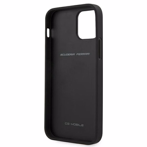 Ferrari FESAXHCP12SBK iPhone 12 mini 5.4" melns/melns cietais viedtālruņa apvalks On Track Carbon Stripe