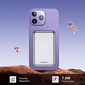 Mini bezvadu magnētiskais portatīvais lādētājs Choetech B655 5000mAh (sudraba)