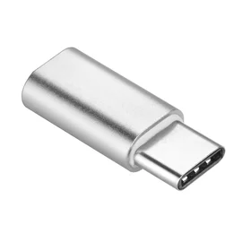 Adapteris Micro USB (sieviešu) uz Type C (vīriešu) sudrabains