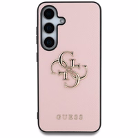 Guess Graudains Liels 4G Logotips Mazs Klasiskais Logotips viedtālruņa apvalks Samsung Galaxy S25 rozā