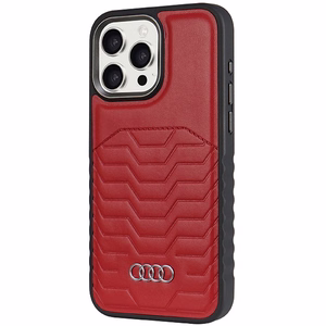 Audi sintētiskās ādas apvalks ar MagSafe iPhone 15 Pro Max – sarkans