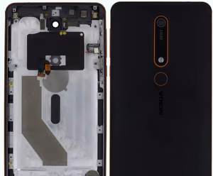 Aizmugurējais vāciņš Nokia 6.1 melns/vara oriģināls (lietots Grade A)