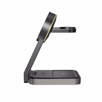 Tech-Protect QI15W-A28 MagSafe 3in1 indukcijas lādētājs ar statīvu viedtālrunim / Apple Watch / AirPods - melns