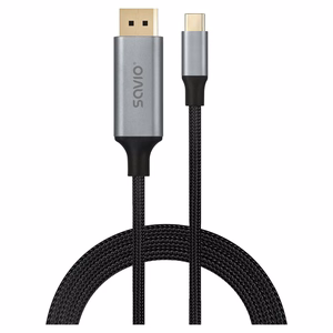 Savio CL-208 USB kabelis USB 3.2 Gen 1 (3.1 Gen 1) 2 m USB C melns, pelēks