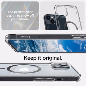 Spigen Ultra Hybrid magnētiskais apvalks ar MagSafe iPhone 14 Plus – caurspīdīgi pelēks