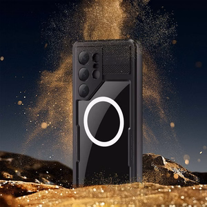 Ūdensnecaurlaidīgs apvalks SHELLBOX MARS ar metāla gredzenu SAMSUNG S25 Ultra melns