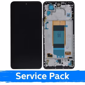 LCD Displejs Saderīgs ar Xiaomi Poco F4 5G Ar Frame / Night Melns / (Service Pack)