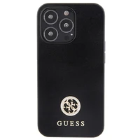 Guess GUHCP13XPS4DGPK iPhone 13 Pro Max 6.7" melns cietais viedtālruņa apvalks ar Strass metāla logotipu