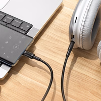 Borofone kabelis AUX BL25B Nice - C tipa savienotājs ar 3,5 mm jack ligzdu - 1 metrs melns