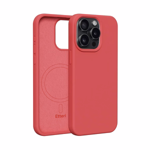 Etteri Silicone Mag case for iPhone 15 Pro Max 6,7" raspberry