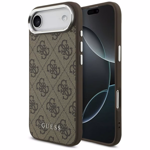 Guess 4G Classic Logo Magnētiskais viedtālruņa apvalks iPhone Air - brūna