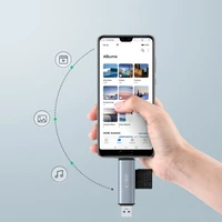 Tech-Protect UltraBoost SD/micro SD karšu lasītājs ar USB-C/USB-A savienotājiem - pelēks