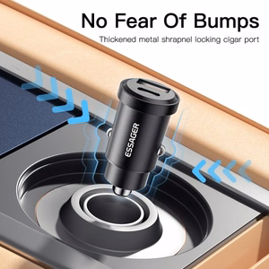 Car Charger Essager "Gyro Mini" Blue 30W (2xQC3.0)