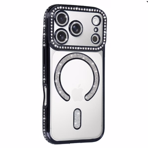 Чехол Bling MagSafe для iPhone 17 Pro Max чёрный