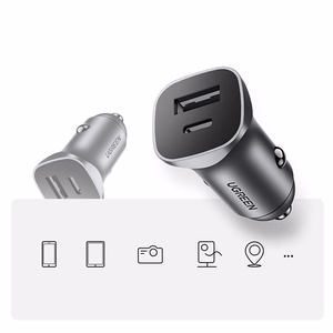 Auto lādētājs Ugreen CD130 USB-C/USB-A 30W pelēks