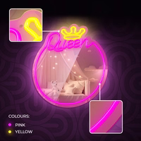 Neon MIRROR LED QUEEN warm balts rozā FMNE04 Forever Light