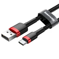 Baseus Cafule Cable izturīgs neilona kabelis USB / USB-C QC3.0 2A 3M melns-sarkans (CATKLF-U91)