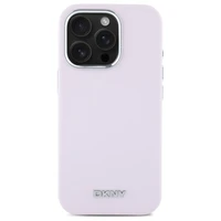 DKNY šķidrā silikona magnētiskais viedtālruņa apvalks ar mazu metāla logotipu iPhone 16 Pro - rozā