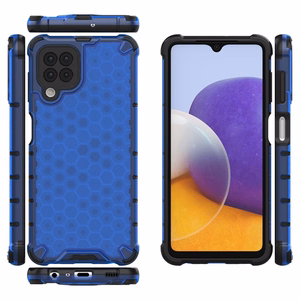 Honeycomb viedtālruņa apvalks ar TPU buferi Samsung Galaxy A22 4G zils
