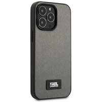 Karl Lagerfeld Saffiano plāksnes viedtālruņa apvalks iPhone 13 Pro Max 6.7" - sudraba