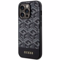 Guess GUHMP14XHGCFSEK iPhone 14 Pro Max 6.7" melns cietais apvalks GCube Stripes Magnētiskais