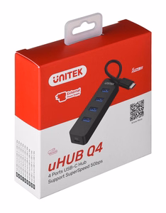 UNITEK Sadalītājs USB-C 4XUSB-A 3.1, aktīvs, 10 W, H1117B