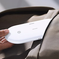 USAMS bezvadu lādētājs US-CD120 10W dubults balts CD120JN01