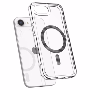 Spigen Ultra Hybrid Magnētiskais oglekļa šķiedras viedtālruņa apvalks iPhone 16e - caurspīdīgs