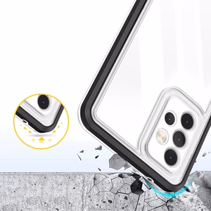Clear 3in1 viedtālruņa apvalks Samsung Galaxy A73 rāmja gēls melna