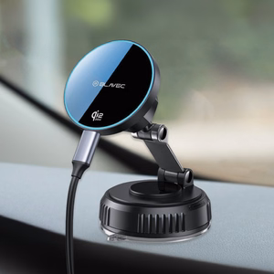 Blavec Car turētājs BHC-02 Qi2.2 25W vacum magnetic with induction lādētājs to windshield (BHC02-QI2PMWIB)melns