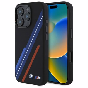 BMW Silikona Nejaušās Līnijas Magnētiskais viedtālruņa apvalks iPhone 16 Pro Max - melns