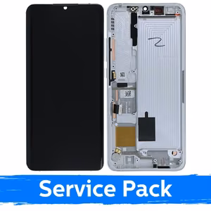 LCD Displejs Saderīgs ar Xiaomi Mi Note 10 (Note 10 Pro / Note 10 Lite) Ar Frame / Glacier Balts / (Service Pack)