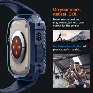 Spigen Rugged Armor Pro apvalks Apple Watch Ultra 1 / 2 (49mm) - jūras zila