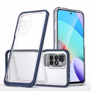 Caurspīdīgs 3in1 viedtālruņa apvalks Xiaomi Redmi 10 rāmja gēla vāks zils