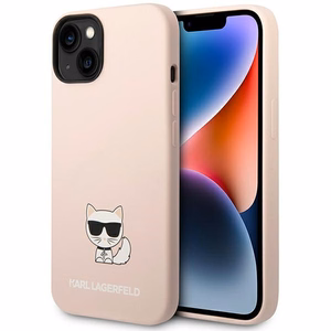 Karl Lagerfeld KLHCP14MSLCTPI iPhone 14 Plus 6.7 "cietais apvalks gaiši rozā / gaiši rozā Silikona Choupette Ķermenis