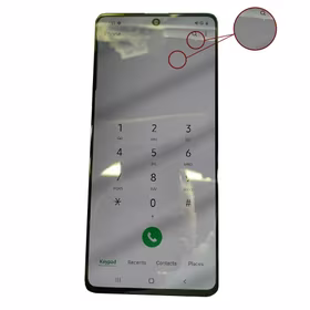 LCD Displejs Saderīgs ar Samsung A715 A71 Melns ar Frame (Renewed: Telemax) (Ar Defects 23)