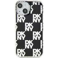 DKNY IML rūtainais mono raksts viedtālruņa apvalks iPhone 15 Plus / 14 Plus - melns