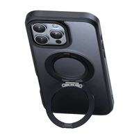 McDodo PC-4933 MagSafe viedtālruņa apvalks iPhone 16 Pro Max ar statīvu (melns)