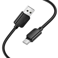 Kabelis USB A uz USB C Hoco 3A 1 m X113 melns