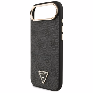 GUESS viedtālruņa apvalks IPHONE 17 Air, saderīgs ar MagSafe GUHMP17MP4GTDGMK (4G PU W/ Triangle Logo) zelts un melns